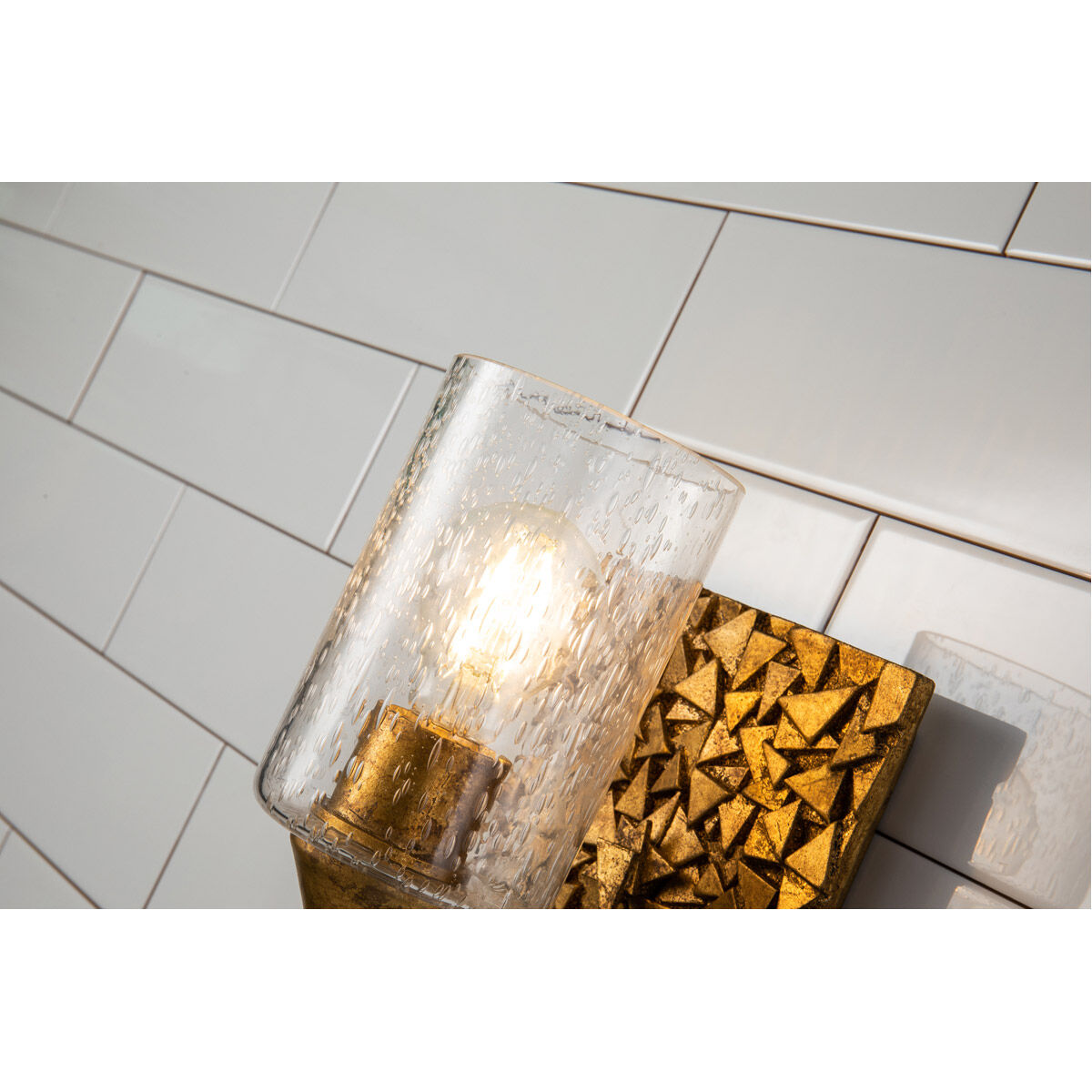 Mosaic 1 Light 6 inch Gold Bath Light Wall Light in Gold Leaf with Antique